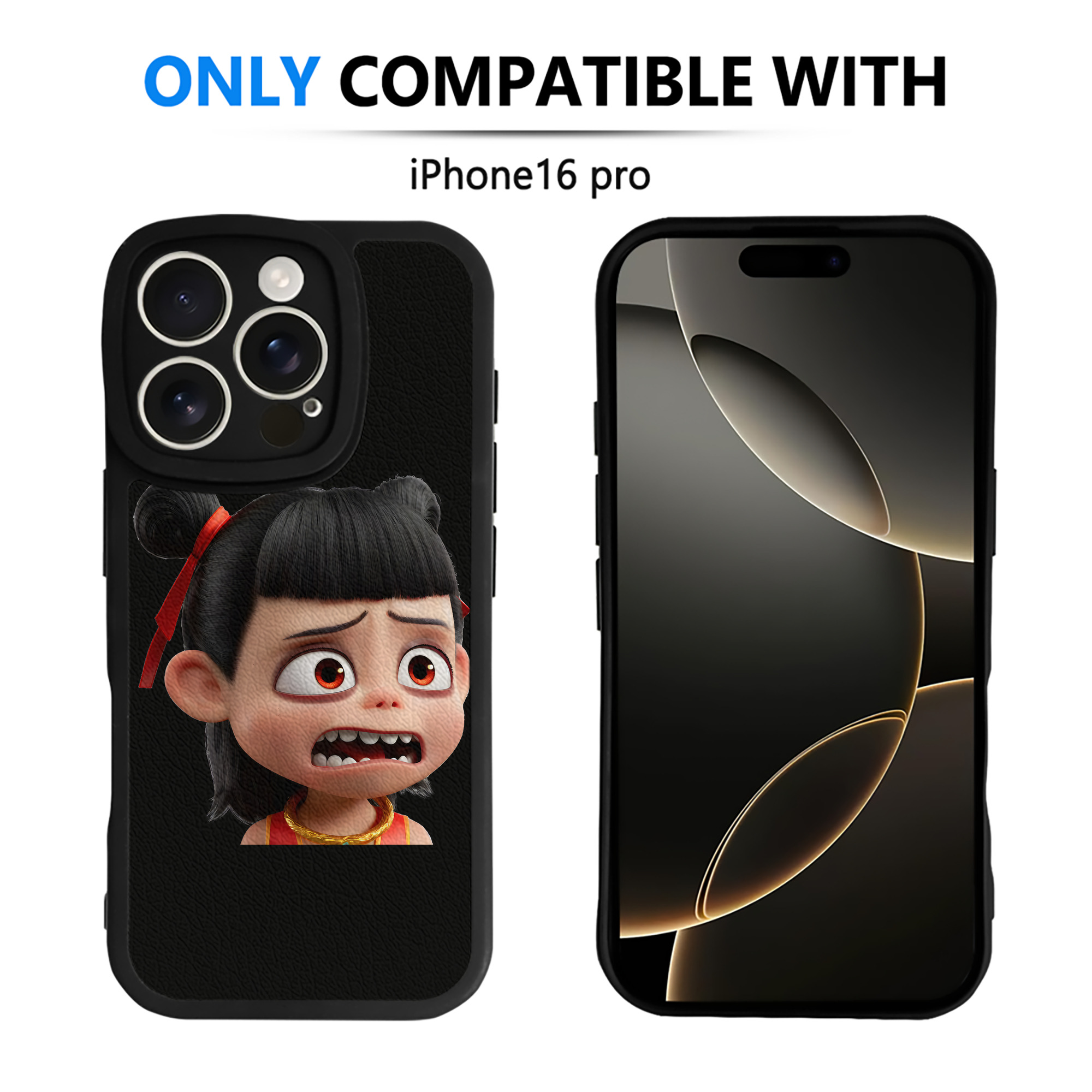 （画像用） Ne Zha 2 ナタ 魔童の大暴れ 【iPhone 16シリーズ対応】シリコンスマホケース（レザー調） 材質：シリコン